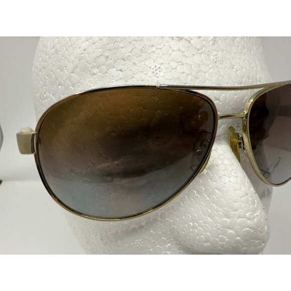 Ralph Lauren RA4004 101/T5 Horn Gold Frame Polarized Brown Aviator Sunglasses - Picture 6 of 10